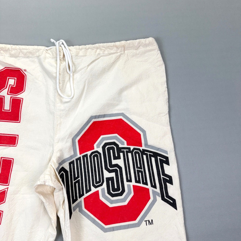 Sweet Sacks Ohio State Buckeyes OS Cream Cotton Drawstring Shorts Vintage Brutus - Picture 4 of 12